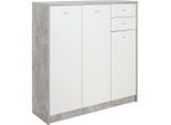 Möbelix , Grau, Weiß , Holzwerkstoff , 5 Fächer , 2 Schublade(n) Schubladen , 109.1x111.4x34.6 cm , Beimöbel erhältlich ,
