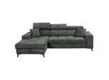 Mid.you , Dunkelgrün , Textil , Füllung: Polyester , Ottomane links, L-Form , 268x172 cm , seitenverkehrt erhältlich, Rücken echt, USB-C-Anschluss , Wohnzimmer, Sofas & Couches, Wohnlandschaften, Ecksofas