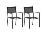 Gardenson , Schwarz , Metall, Textil , 56.5x88x61 cm , stapelbar , Gartenmöbel, Gartensessel, Gartensessel stapelbar
