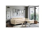 Livetastic , Grau , Textil, Leder , Echtleder , Rindleder , L-Form , 247x173 cm , Made in EU , Bettkasten erhältlich, Lederauswahl, Bettfunktion erhältlich, Rücken echt ,