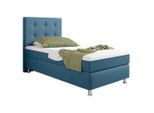 Mid.you , Blau , Textil , H3 , 7-Zonen , 90x200 cm , Oeko-Tex® Standard 100 , Matratze, gepolstertes Kopfteil, Federkernmatratze, Topper durchgehend, in verschiedenen Größen erhältlich, Kingsize ,