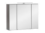 Held , Graphitfarben , Glas , 6 Fächer , 80x64x20 cm , Made in Germany , Badezimmer, Badezimmermöbel, Badezimmerschränke, Spiegelschränke