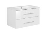 Mid.you , Weiß , Holzwerkstoff , 2 Schublade(n) Schubladen , 82 cm , hängend , Badezimmer, Badezimmermöbel, Badezimmerschränke, Waschtische