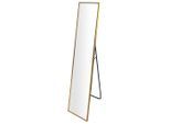 Möbelix , Goldfarben , Metall, Glas , rechteckig , 30x150x2.5 cm , Kleinmöbel, Spiegel, Standspiegel