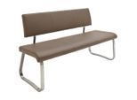 Livetastic , Edelstahlfarben, Cappuccino , Metall, Kunststoff , 175x86x59 cm , mit Rückenlehne , Esszimmer, Bänke, Polsterbänke