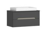 Luca Bessoni , Anthrazit , Holzwerkstoff , 80 cm , hängend , Badezimmer, Badezimmermöbel, Badezimmerschränke, Waschtische