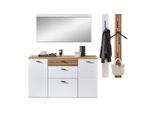 Livetastic , Weiß, Eiche Artisan, Schwarz , Glas, Holzwerkstoff , 222x180x34 cm ,