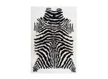 Kayoom , Schwarz, Weiß , Textil , Animalprint , rechteckig , 120x160 cm , pflegeleicht ,