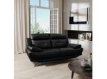 Livetastic , Schwarz , Leder , Echtleder , Rindleder , 185x92x99 cm , Made in EU , Lederauswahl, Rücken echt , Wohnzimmer, Sofas & Couches, Sofas, 2er Sofas
