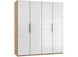 Mid.you , Weiß, Eichefarben , Holzwerkstoff , 2 Fächer , 200x216x58 cm , BQ - Bündnis für Qualität, Made in Germany, DIN EN ISO 9001 , umfangreiches Zubehör erhältlich, in verschiedenen Größen erhältlich, in verschiedenen Holzdekoren erhältlich ,
