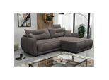 Mid.you , Dunkelgrau , Textil , Füllung: Schaumstoff,Schaumstoff , Ottomane rechts, L-Form , 264x195 cm , Made in EU , Liegefunktion ,