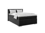 Möbelix , Schwarz , Holz, Textil , H3 , 120x200 cm , gepolstertes Kopfteil, Federkernmatratze, Stoffauswahl , Schlafzimmer, Betten, Boxspringbetten