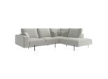 Livetastic , Creme , Textil , Füllung: Daunen, Silikon , Ottomane rechts, L-Form , 296x223 cm , Made in EU , Rücken echt , Wohnzimmer, Sofas & Couches, Wohnlandschaften, Ecksofas