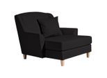 Max Winzer , Schwarz , Textil , Buche , massiv , Uni , Füllung: Polyetherschaumkern , 136x107x142 cm , Goldenes M, Made in Europe ,
