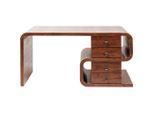 Kare-Design , Braun , Holz, Metall , Walnuss , 4 Schublade(n) Schubladen , 150x76x70 cm , Büromöbel, Schreibtische, Schreibtische