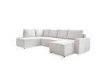 Mid.you , Beige , Textil , Füllung: Schaumstoff , Ottomane links, U-Form , 322x194 cm , Made in EU , Liegefunktion ,