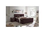 Mid.you , Aubergine , Textil, Holzwerkstoff , H2 , 7-Zonen , 180x200 cm , Bettkasten, gepolstertes Kopfteil , Schlafzimmer, Betten, Boxspringbetten