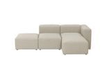 Max Winzer , Creme , Textil , Uni , Ottomane rechts, L-Form , 250x160 cm , Goldenes M, Made in Germany , Typenauswahl, Rücken echt ,