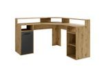 Mid.you , Anthrazit, Eiche Artisan , Holzwerkstoff , rechteckig , 139x90.8x139 cm , FSC MIX , Stauraum, in verschiedenen Holz-Dekoren erhältlich , Büromöbel, Schreibtische, Schreibtische