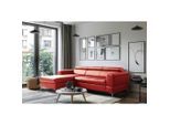 Livetastic , Rot , Leder, Textil , Echtleder , Rindleder , L-Form , 247x173 cm , Made in EU , Bettkasten erhältlich, Lederauswahl, Bettfunktion erhältlich, Rücken echt ,