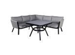 Gardenson , Grau, Schwarz , Metall, Textil , L-Form , Gartenmöbel, Loungemöbel, Loungegarnituren