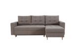 Mid.you , Hellbraun , Textil , Füllung: Schaumstoffflocken , seitenverkehrt montierbar, Eckteil, L-Form , 232x141 cm , Bettkasten erhältlich, Liegefunktion, Schlafen auf Sitzhöhe, Bettfunktion erhältlich, Rücken echt ,