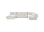 Livetastic , Weiß , Textil , U-Form, einzeln stellbar , 390x210 cm , Made in EU , Rücken echt, individuell planbar ,