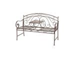 Gardenson , Braun , Metall , 53x94.5x147 cm , integrierter Tisch, abwischbar , Gartenmöbel, Gartenbänke
