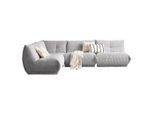 Livetastic , Grau , Textil , Ottomane links, L-Form, einzeln stellbar , 315x210 cm , Made in EU , Rücken echt, individuell planbar ,