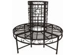 Gardenson , Schwarz , Metall , 121x112x121 cm , Abstellfläche, abwischbar , Gartenmöbel, Gartenbänke, Baumbänke
