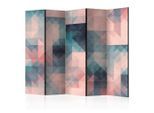 artgeist , Mehrfarbig , Holz, Textil , Kiefer , massiv , geometrisch , 225x172x3 cm , Motiv auf Vorder- und Rückseite , Kleinmöbel, Paravents
