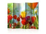 artgeist , Mehrfarbig , Holz, Textil , Kiefer , massiv , Blume , 225x172x3 cm , Motiv auf Vorder- und Rückseite , Kleinmöbel, Paravents