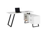 Mid.you , Schwarz, Weiß , Metall, Holzwerkstoff , 2 Schublade(n) Schubladen , rechteckig , 150x75x60-120 cm , Stauraum , Büromöbel, Schreibtische, Eckschreibtische