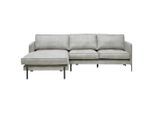 Livetastic , Hellgrau , Textil , Ottomane links, L-Form , 232x154 cm , Rücken echt, Armteil links ,