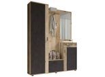 Livetastic , Anthrazit, Eichefarben , Holzwerkstoff , 1 Schublade(n) Schubladen , 145x184x29 cm , Garderobe, Garderoben-Set