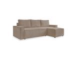 Mid.you , Taupe , Textil , Füllung: Schaumstoff , seitenverkehrt montierbar, L-Form , 250x156 cm , Made in EU , Liegefunktion ,