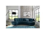 Livetastic , Dunkelblau , Textil , Füllung: Polyester , Ottomane links, L-Form, Rundform , 300x113 cm , Made in EU , Rücken echt , Wohnzimmer, Sofas & Couches, Wohnlandschaften, Ecksofas
