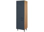 Nobilia , Blau, Eichefarben , Holzwerkstoff , 5 Fächer , einzeln stellbar, nur wie online abgebildet bestellbar , 60x216.6x58 cm , Blauer Engel, Pefc, Goldenes M, Made in Germany, DGM-Klimapakt , Küche, Küchenblöcke, Küchenschränke, Apothekerschränke