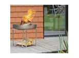 Möbelix , Edelstahlfarben , Metall , 63x56x63 cm , Grüner Punkt, Made in Europe, Handmade in Europe , abnehmbare Standfüße, Ablage für Holz, hitzebeständig , Freizeit im Garten, Gartenaccessoires, Feuerschalen