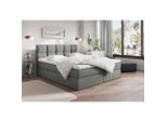 Livetastic , Dunkelgrau , Holz, Textil, Holzwerkstoff , H3 , 180x200 cm , Schlafzimmer, Betten, Boxspringbetten