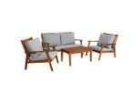 Gardenson , Hellgrau , Textil , Akazie , massiv , Füllung: Polyester , wetterbeständig , Gartenmöbel, Loungemöbel, Loungegarnituren