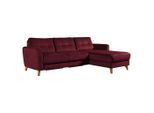 Livetastic , Rot , Textil , Buche , Ottomane rechts, L-Form , 238x168 cm , Made in EU , Rücken echt, seitenverkehrt erhältlich , Wohnzimmer, Sofas & Couches, Schlafsofas, Ecksofas mit Schlaffunktion