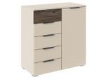 Möbelix , Champagner, Eiche dunkel , Holzwerkstoff , 1 Fächer , 5 Schublade(n) Schubladen , 80x84x40 cm , Blauer Engel, Goldenes M, Made in Germany ,