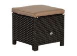 Gardenson , Braun, Beige , Metall, Kunststoff, Textil , Uni , quadratisch , 40x40x40 cm , Gartenmöbel, Gartensessel, Gartenhocker