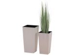 Siena Garden , Creme , Kunststoff , quadratisch,quadratisch , Plastikeinsatz , Dekoration, Blumen & Blumentöpfe, Übertöpfe
