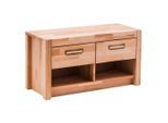 Mid.you , Buchefarben , Holz , Kernbuche , massiv , 2 Schublade(n) Schubladen , 100x43x40 cm , Garderobe, Garderobenbänke