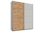 Möbelix , Grau, Eichefarben , Holzwerkstoff , 4 Fächer , 181x229x62 cm , Blauer Engel, Goldenes M, Made in Germany , Schlafzimmer, Kleiderschränke, Schwebetürenschränke