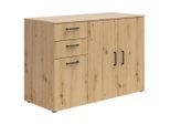 Möbelix , Eiche Artisan , Holzwerkstoff , 5 Fächer , 2 Schublade(n) Schubladen , 120x83x52 cm , FSC MIX , Beimöbel erhältlich , Kleinmöbel, Kommoden, Kommoden