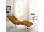 Livetastic , Cognac , Textil , 65x65-95x171 cm , Made in EU , Relaxfunktion, Rücken echt , Wohnzimmer, Sofas & Couches, Relaxliegen & Récamièren, Relaxliegen