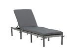 Gardenson , Grau , Kunststoff , 59x84x198 cm , Rückenlehne verstellbar , Gartenmöbel, Gartenliegen, Sonnenliegen